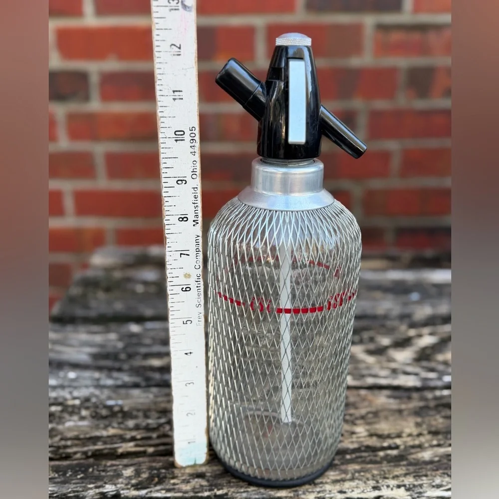 Vintage 1960’s ISI Classic Heimsyphon Soda Seltzer Siphon with Mesh Cover M8